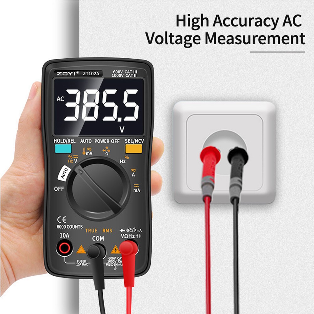 ZT-102A 6000 counting TRMS digital multimeter with automatic range