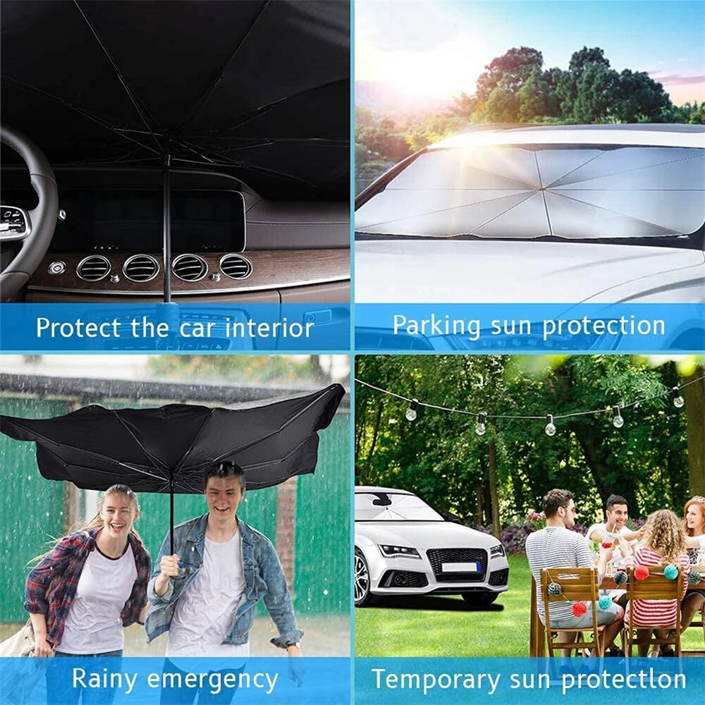 Car Windshield Sunshade Foldable Umbrella Front Window Cover Visor Umbrella