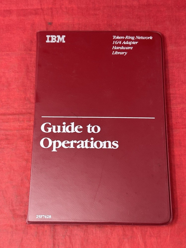 IBM TOKEN-RING NETWORK 16/4 ADAPTER HARDWARE LIBRARY GUIDE TO OPERATIONS 74F4160