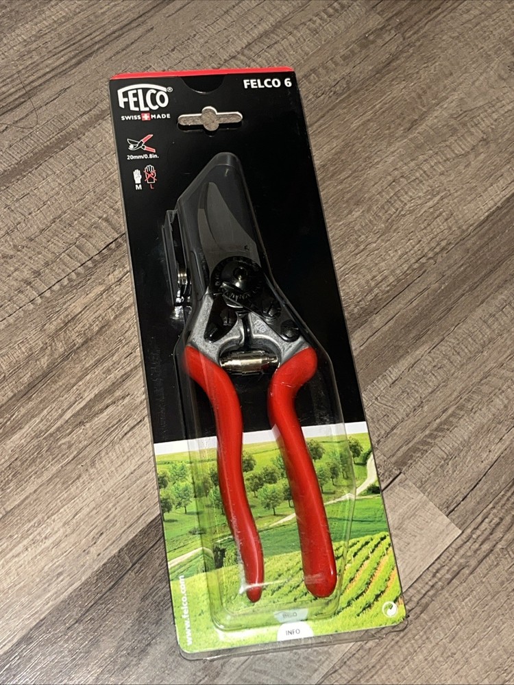 Felco 6 Pruner Swiss-Made Red Handle Pruning Shears