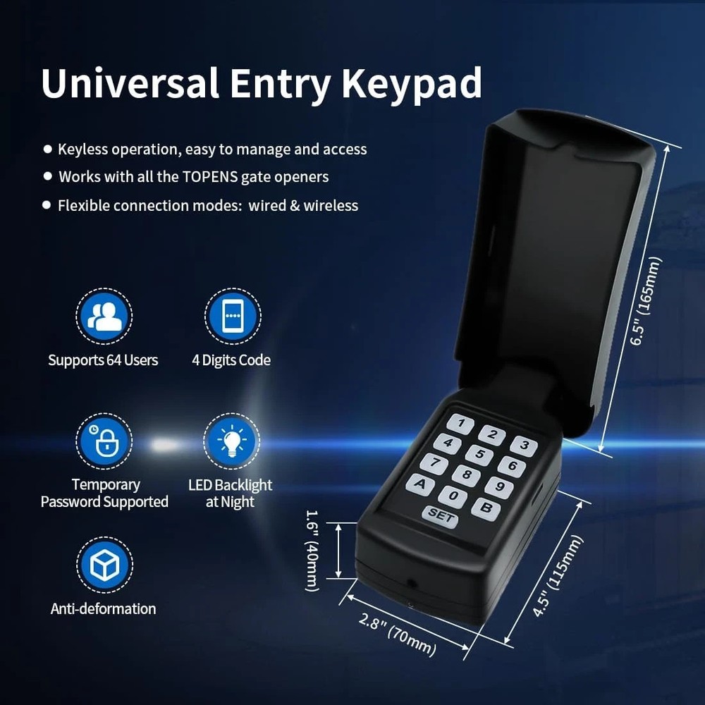 TC188 Universal Wireless Wired Keypad Keyless Entry Keypad Waterproof Digital Co
