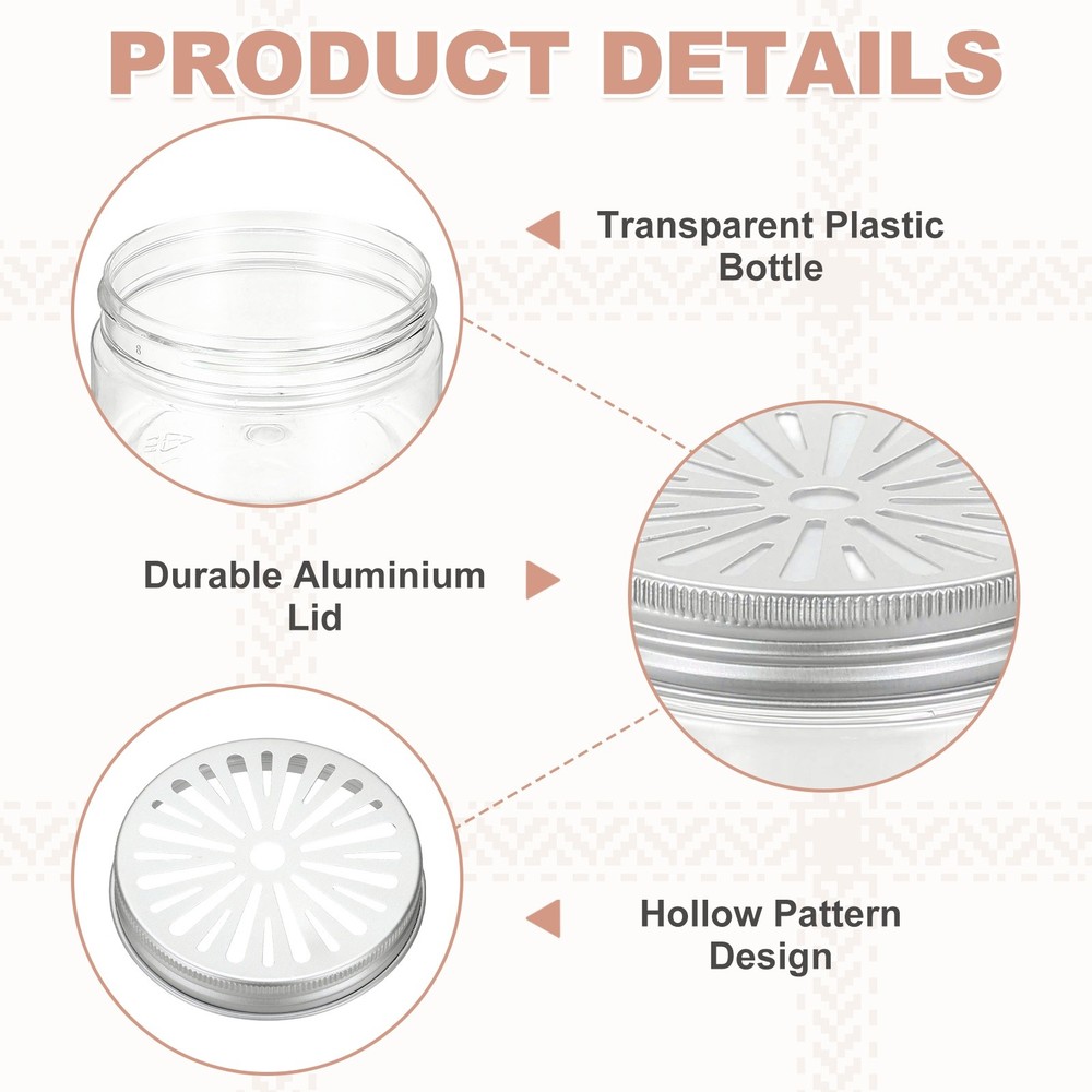 Empty Scent Beads Container, Plastic Freshener Tin 6Pcs & 3.4oz/100ml