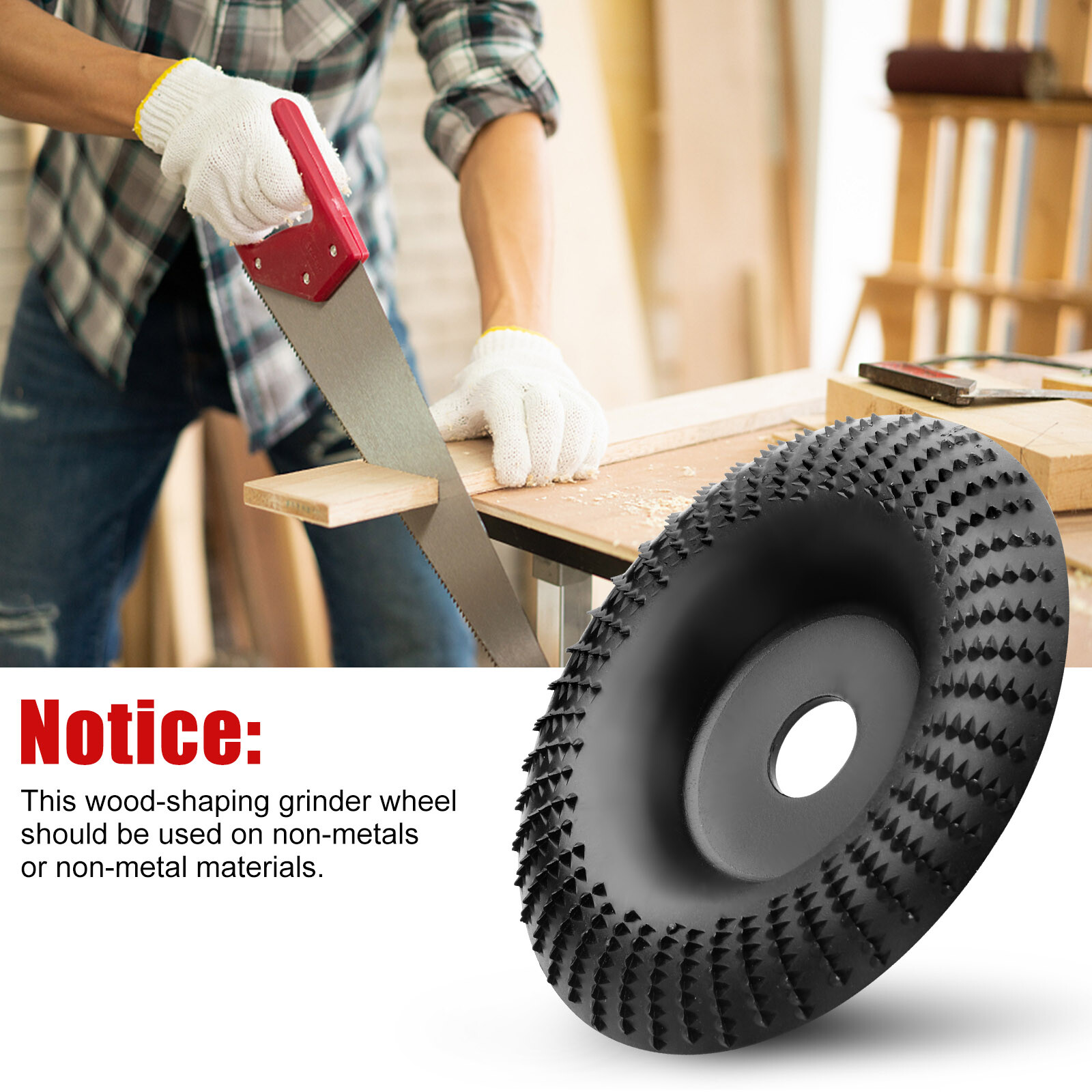 4in Wood Carbide Sanding Carving Shaping Disc For Angle Grinder Grinding Wheel