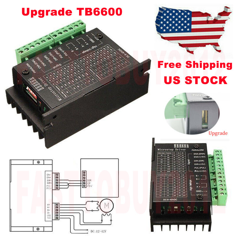 TB6600 Stepper Driver 4A Micro-Step CNC 9~40V DC Controller for NEMA23 17 Motor