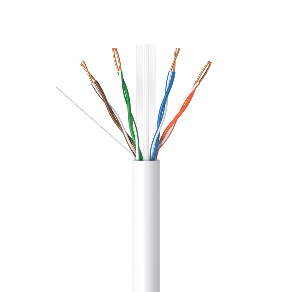 CAT6 Ethernet Cable 1000FT 23AWG CCA Network Solid Bulk Wire, Pull Box, White