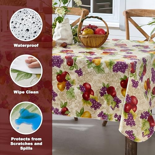 Newbridge Fresh Ripe Fruit Vinyl Tablecloth with 70" x 52" (Rectangular) Avalon