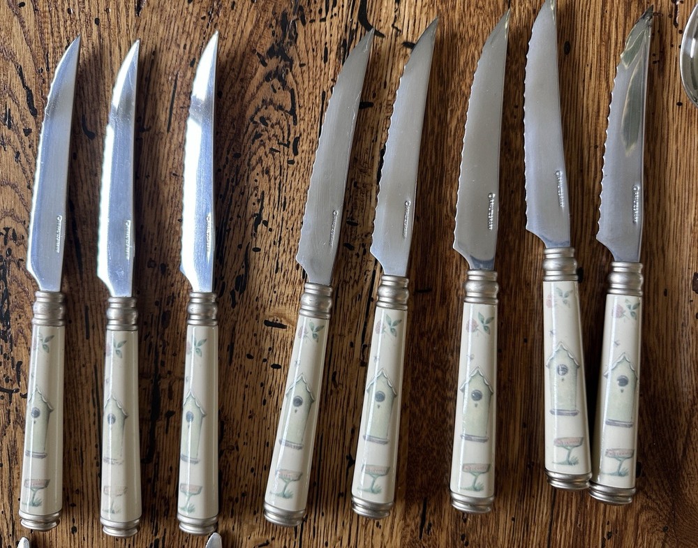 RARE Pfaltzgraff Naturewood 46 pc Dinner Flatware Set Read Description EUC