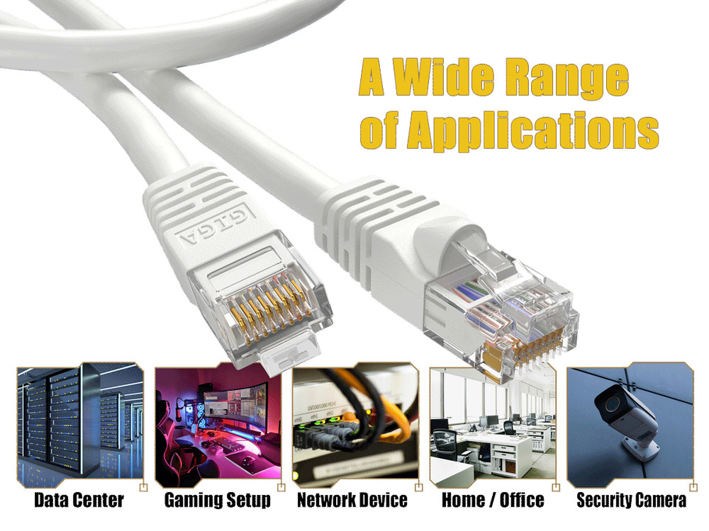 5ft Cat6 UTP Ethernet Network Patch Cable Snagless 24AWG Bare Copper, White