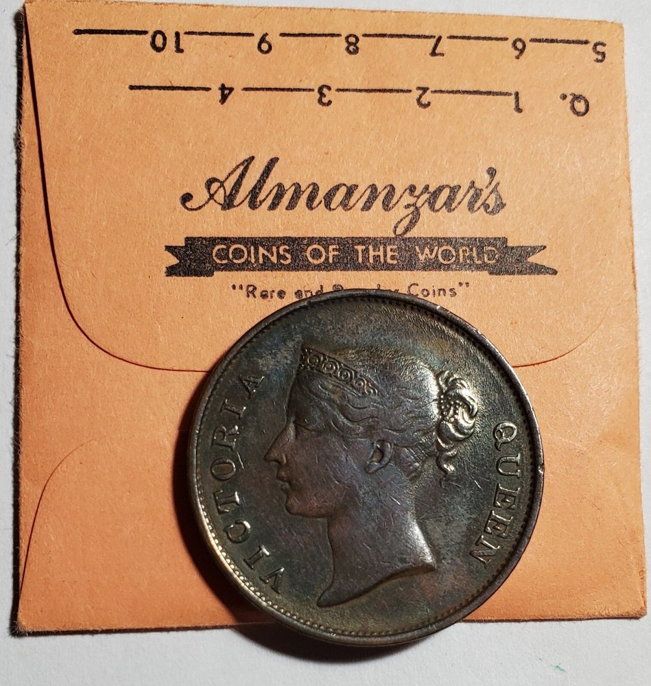 Straits Settlements  1845   cent  KM 3  VF
