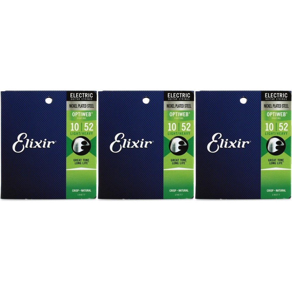 Elixir Strings 19077 Optiweb Electric Guitar Strings - .010-.052 Light/Heavy