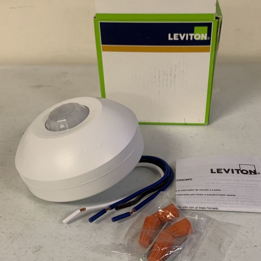 Leviton Self Contained Ceiling Mount Occupancy Sensor and Switching Relay, White