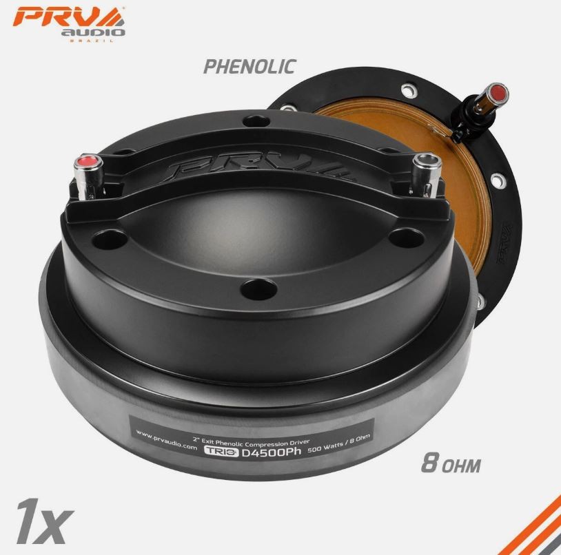 PRV AUDIO D4500Ph 2” EXIT 500W PHENOLIC MIDRANGE COMPRESSION DRIVER 8Ω (SINGLE)