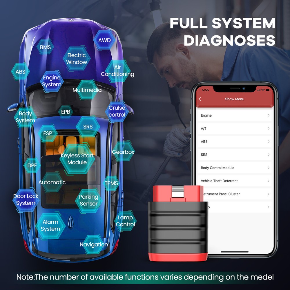 Thinkdiag mini All System Bluetooth OBD2 Scanner Car Diagnostic Tool ABS SRS