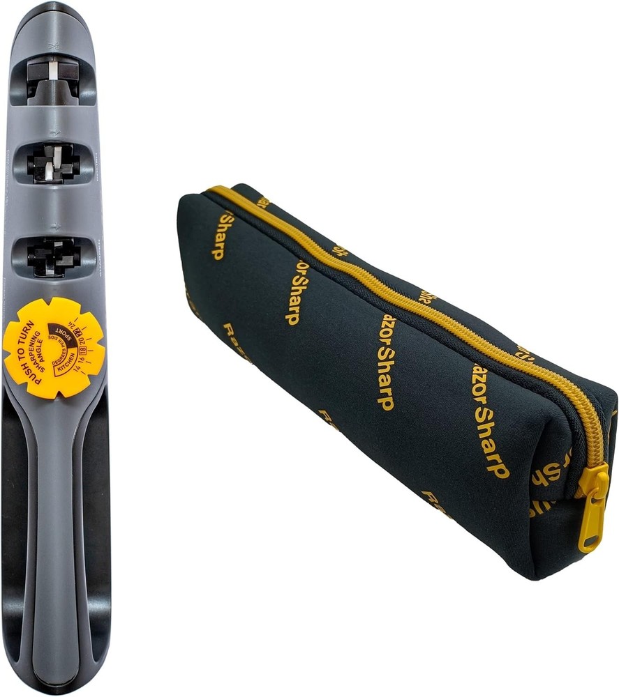 Razorsharp™ Knife Sharpener with Adjustable Angle Guide — Diamond-Coated Ceramic