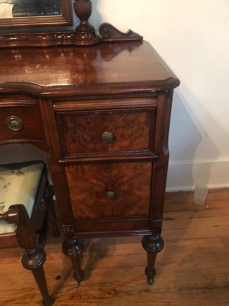 Antique Wood early 1900’s Refinished Vanity Dressing Table