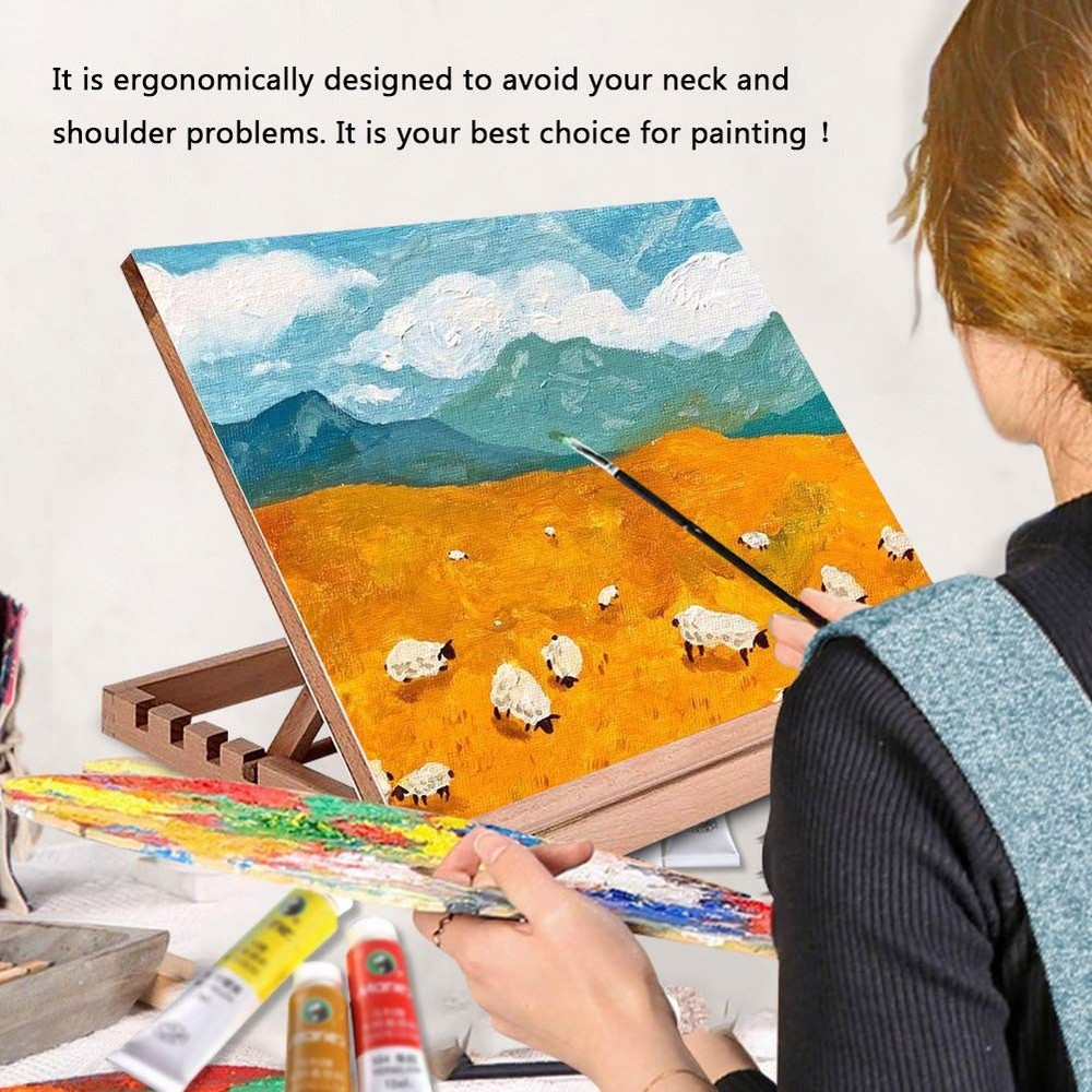 A3 Tabletop Painting Easel with Smooth Surface Adjustable Angle Art Easel