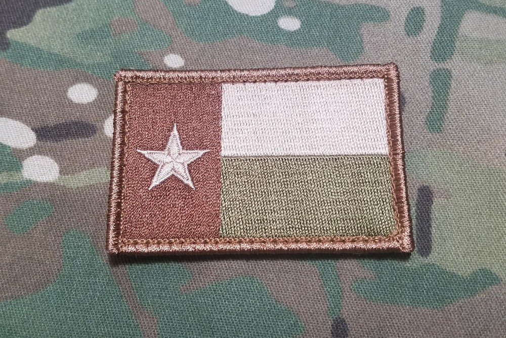 Texas Multicam Embroidered Patch Tan Green Tactical Military Morale Patch