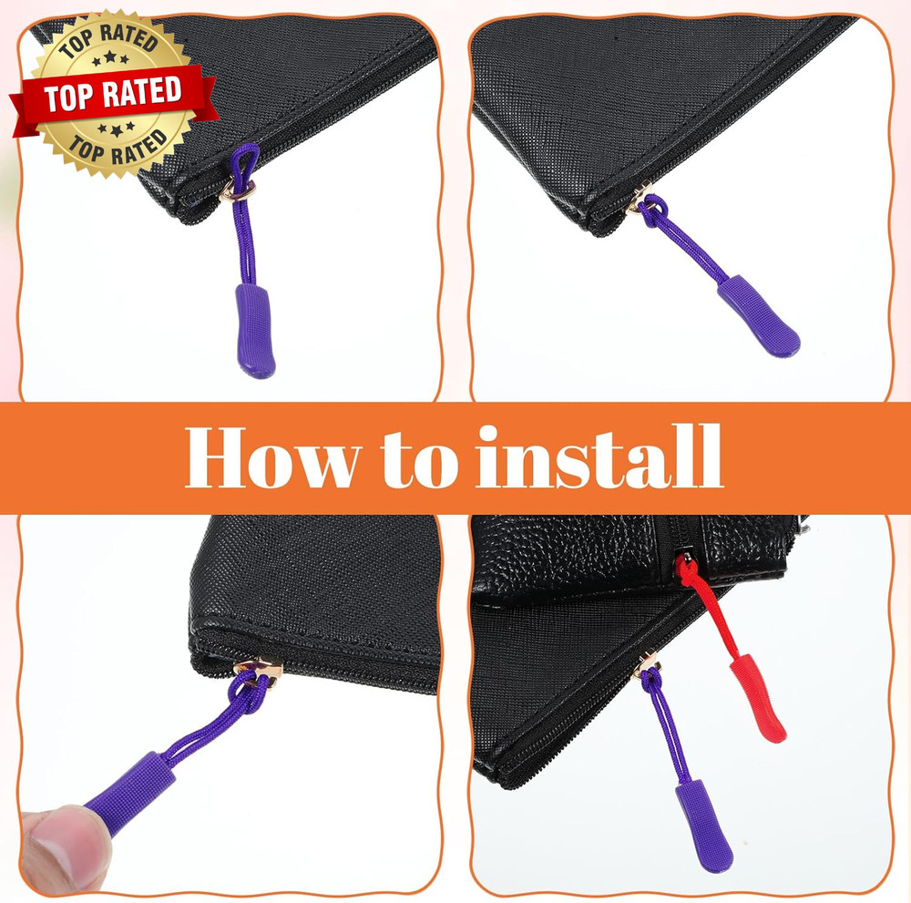 120 Pcs Zipper Pull Replacement Strong Cord Fixer Zippers Pulls Zipper Pull Tabs