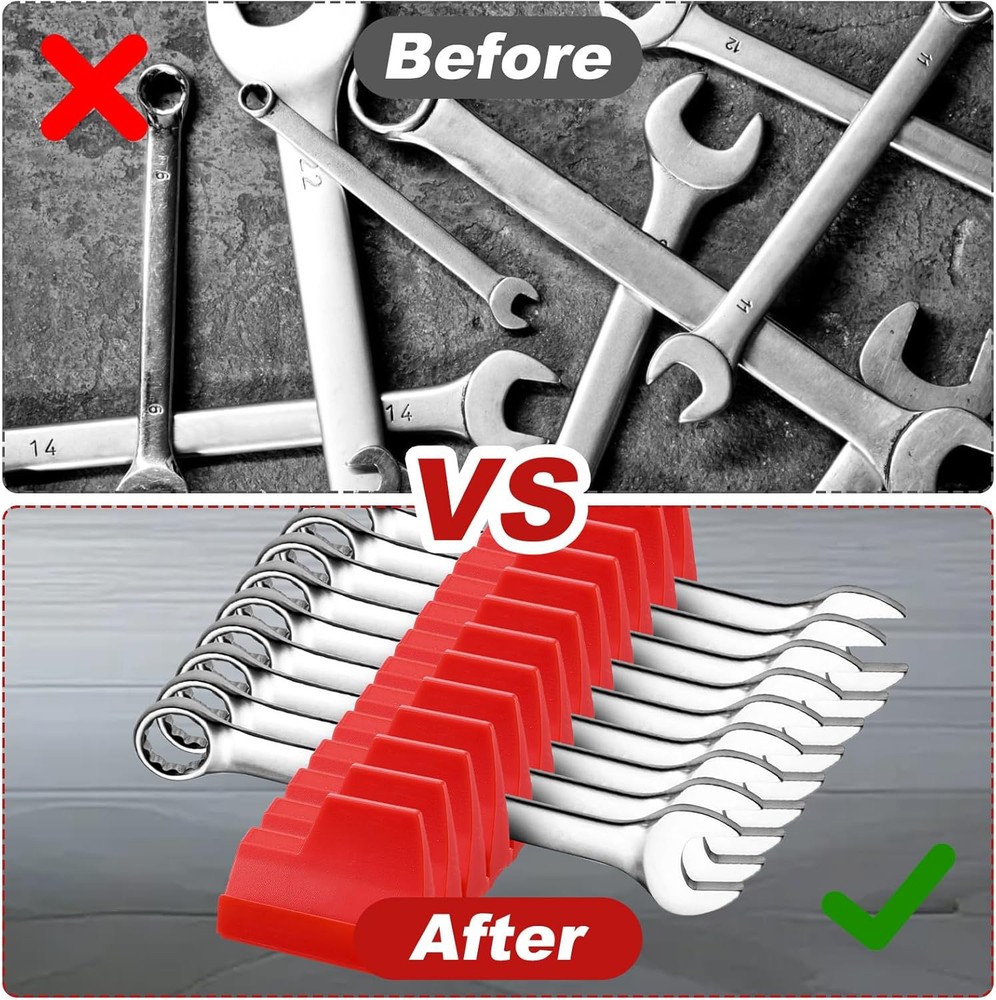 40-80PCS Magnetic Modular Wrench Organizer Compact Tool Storage Slots Hold Tools