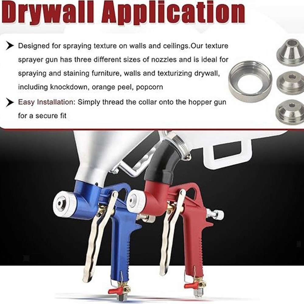 Drywall Texture Hopper Sprayer Set Sprayer Models Compact Convenient 3 Tips for