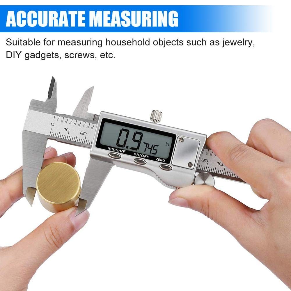 Digital Caliper Measuring Tool, Stainless Steel Vernier Caliper Digital Micro...
