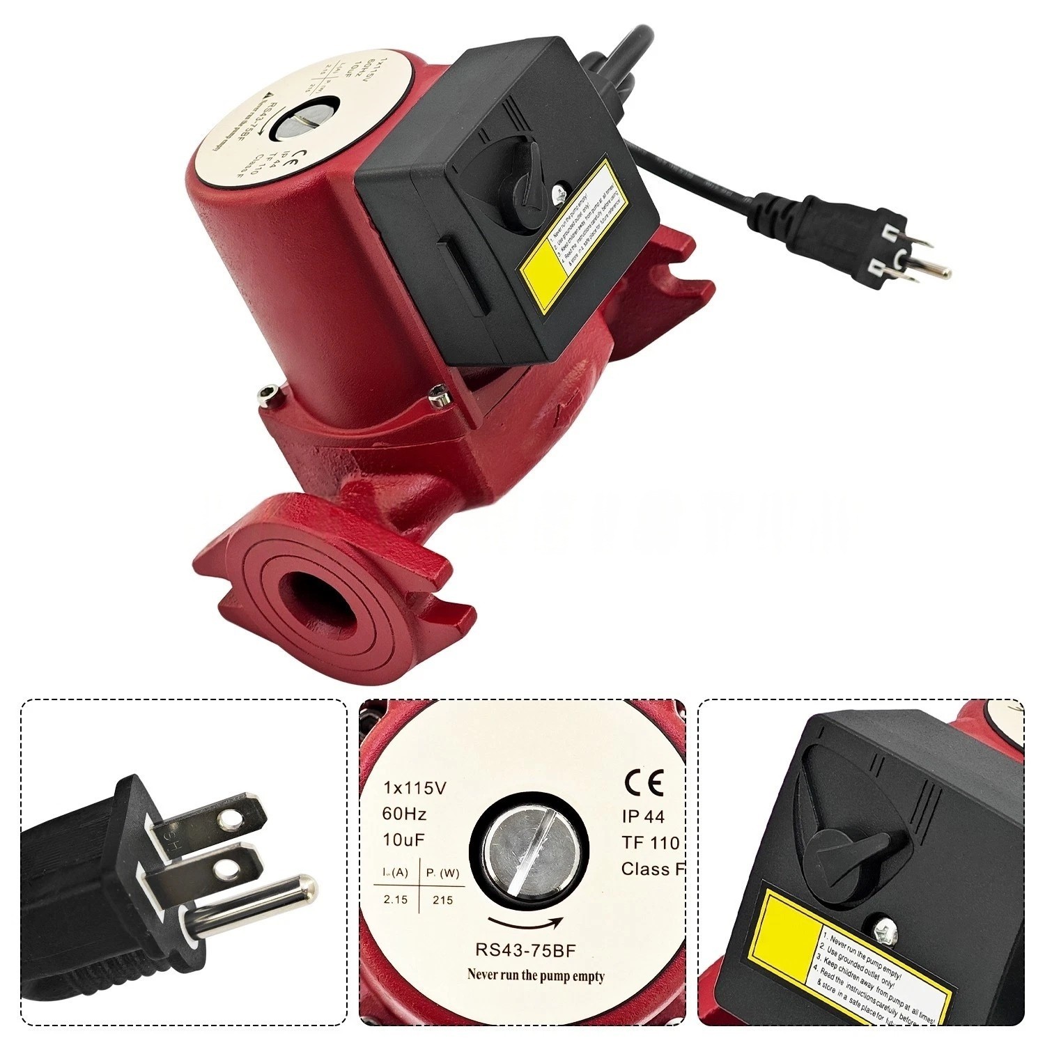 For Grundfos UP43-75BF Bronze Circulator Pump 115V 1-Speed 40.9GPM 1-1/2"Flange