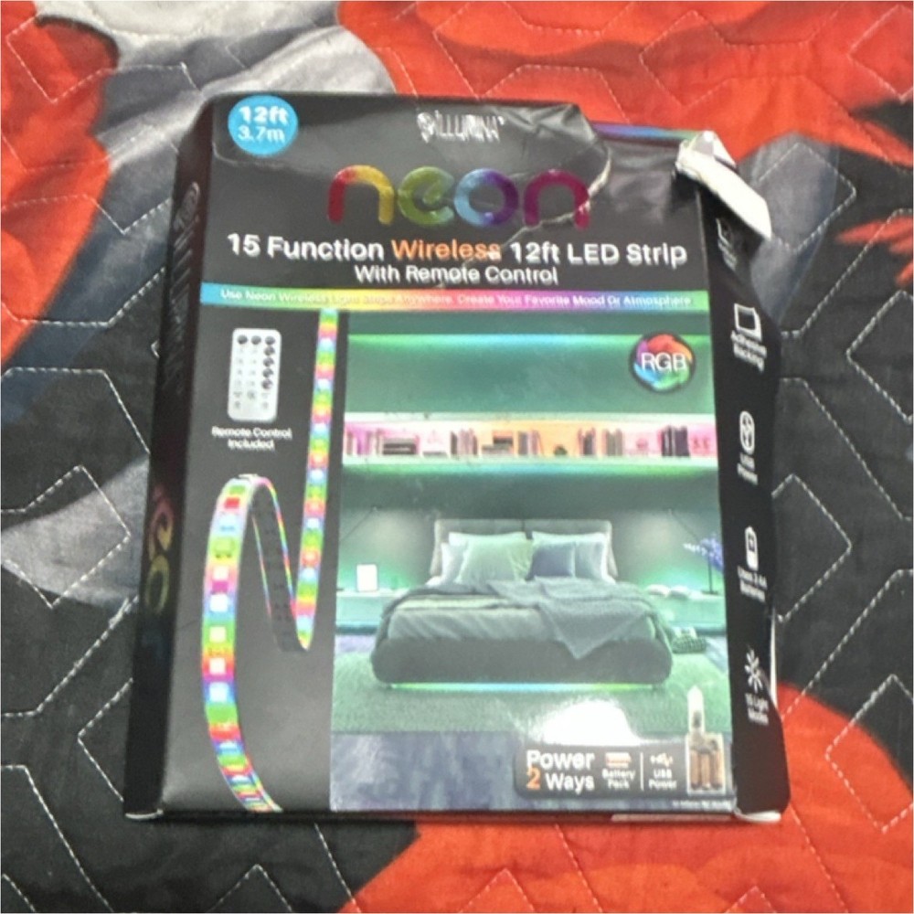 Neon 15 Function Wireless 12ft Multicolor LED Light Strip with Remote Control