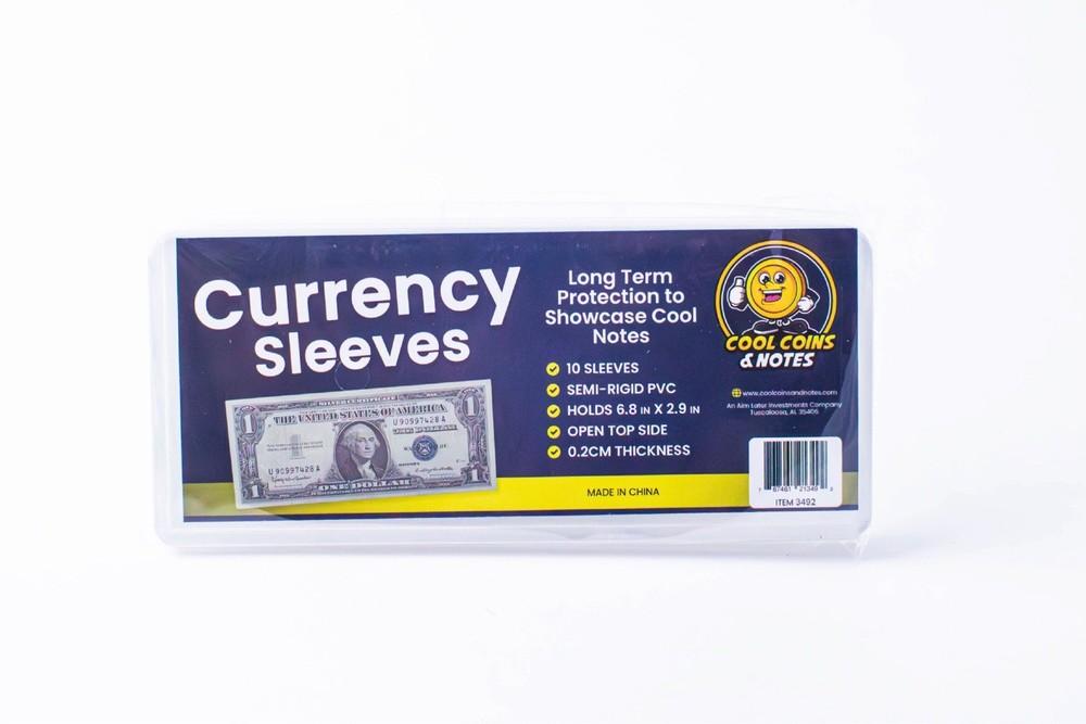 (200) CURRENCY HOLDERS Semi Rigid REGULAR Vinyl Sleeves Banknotes Dollar
