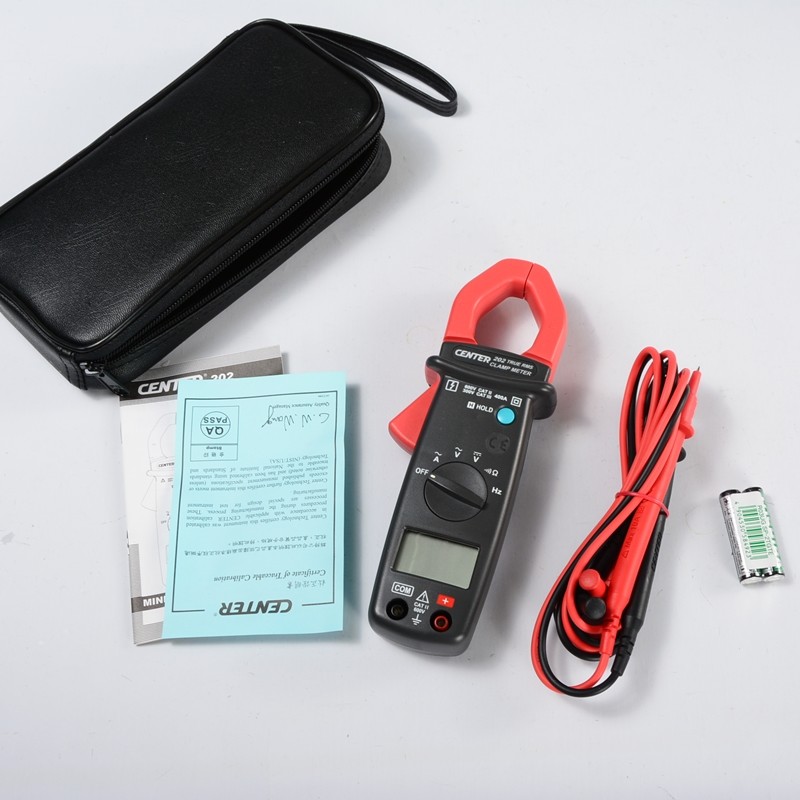 CENTER-202 Auto Ranging AC/DC True RMS Current Clamp Meter new✦Kd