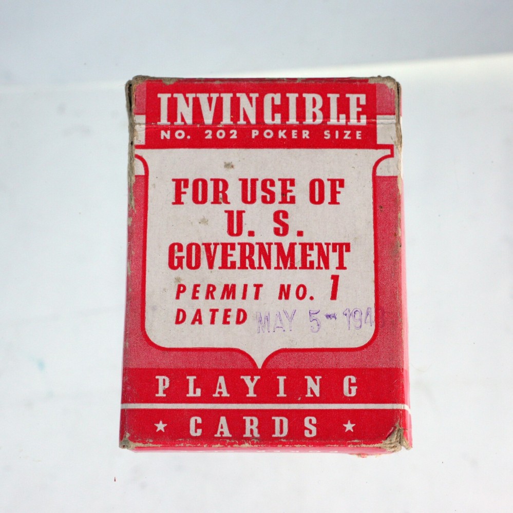 ORIGINAL INVINCBLE PLAYING CARDS MAY 5, 1943 AMERICAN RED CROSS