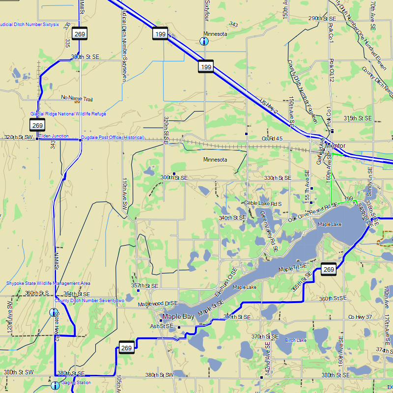 TrakMaps Snowmobile US Midwest - Garmin GPS Map