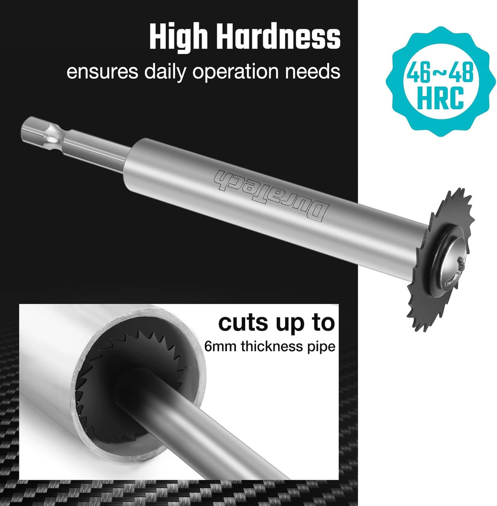 Inner Pipe Cutter Drill Attachment w/ 2 Extra Blades for PVC Plastic Pipe