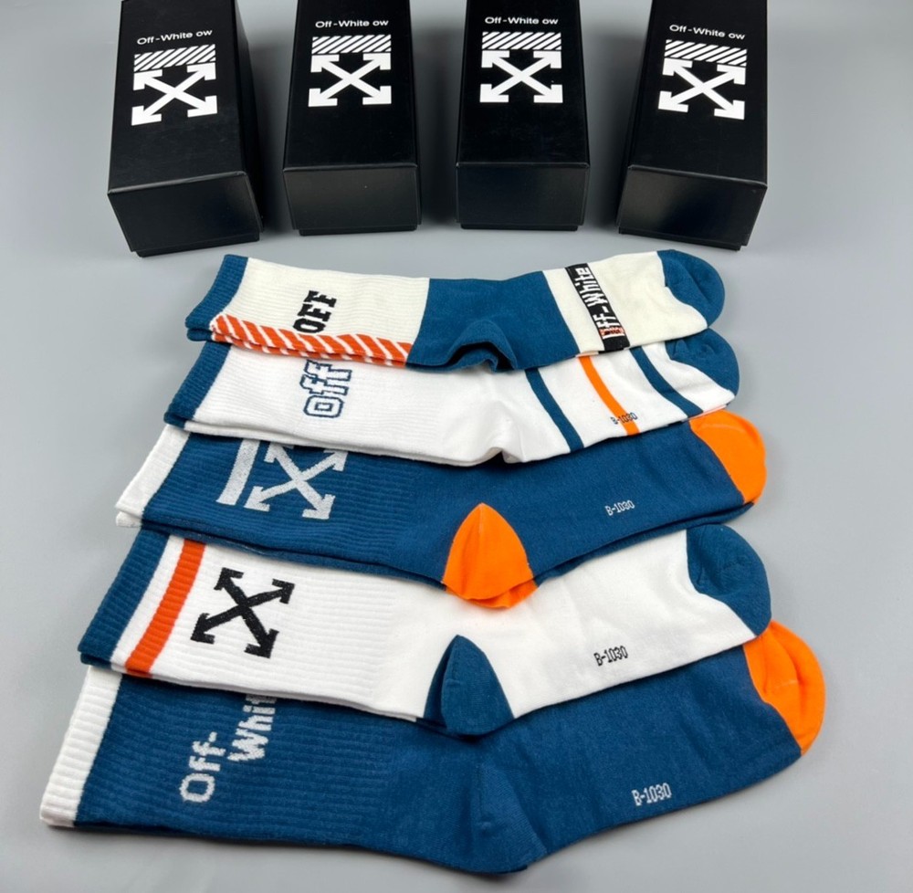 gift socks off white socks authentic 5pcs box