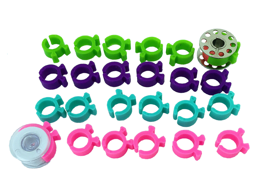 PeavyTailor 60Pcs (#12) Bobbin Holders Thread Clips Spool Huggers for Embroidery