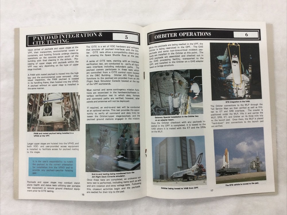 NASA The User’s Guide To Vertical Payload Processing 1987 Booklet