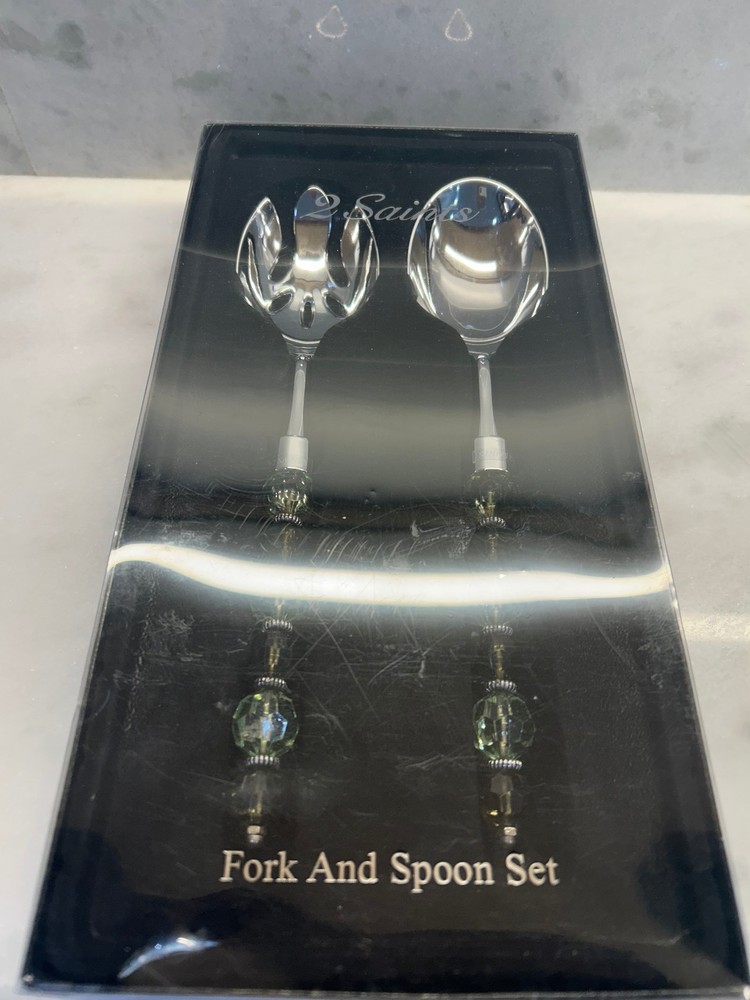 2 Saints Fork and Spoon Set, New in Box
