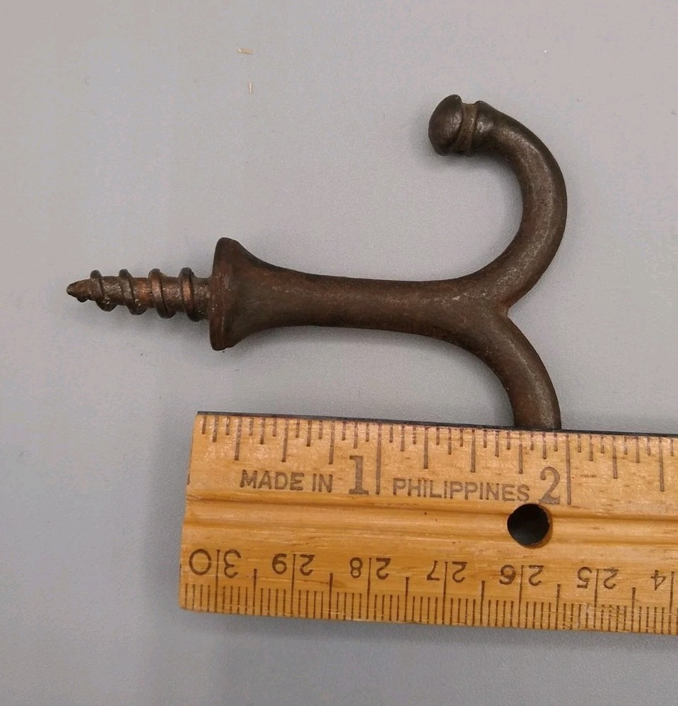 4 Cast Iron double hook, Ceiling, under table, wardrobe, coat rack purse
