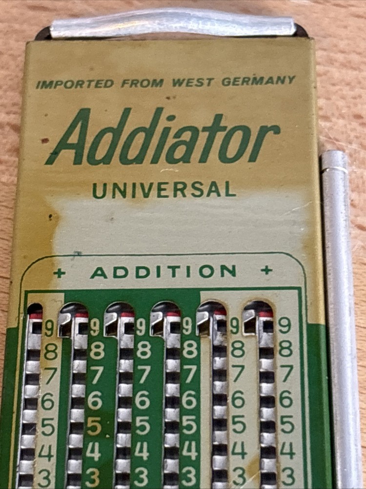 Vintage Addiator Universal Adding Machine ~ Addition & Subtraction Works Great