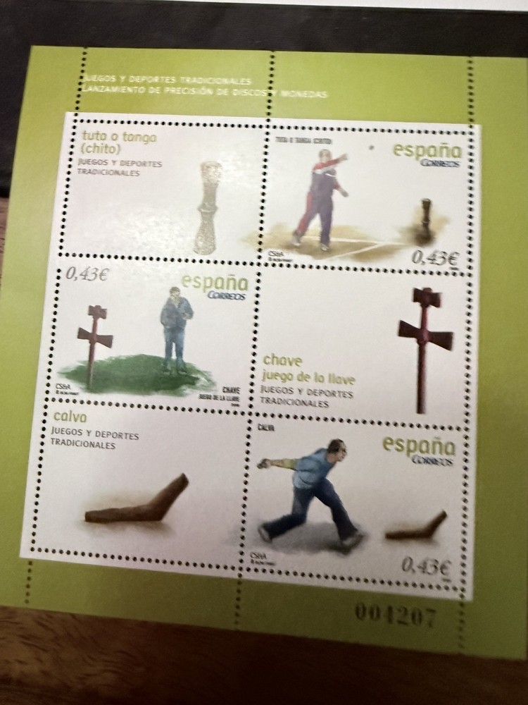 spanish stamps 5 random mini sheets