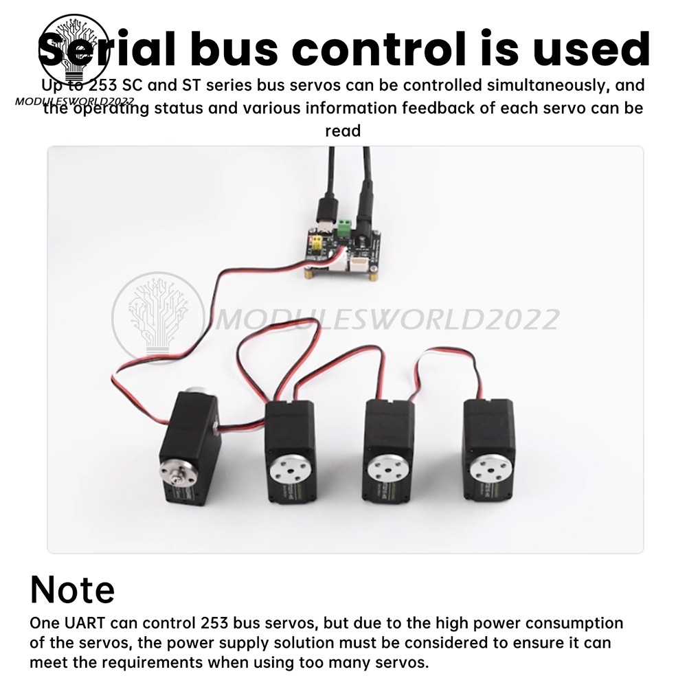 9-12.6V Serial Bus Servo Driver Module for ST/SC Series Robots/Raspberry Pi UART