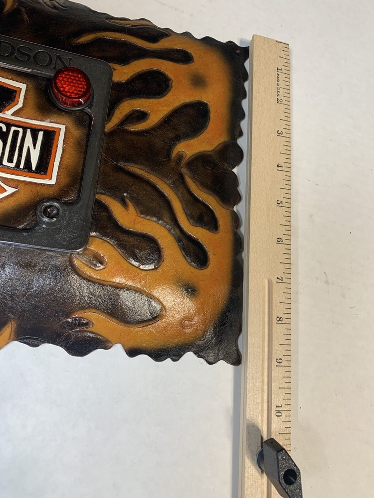 Harley-Davidson Motorcycle License Plate Holder On Leather Patch.
