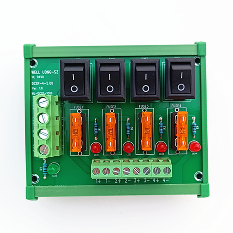 DIN Rail Mount 4 Position Switch Power Distribution Module Fuse Splitter Board