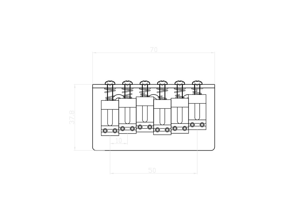 KD By AxLabs Hardtail Bridge - 3-Screw Mount, String-Through-Top - Gold