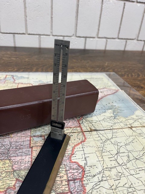 WWII US Army Engineer Map Reading Level With Leather Case 40s