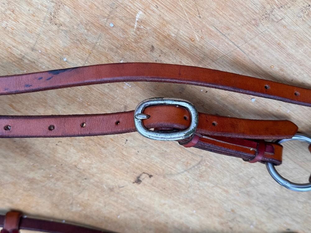 Double Rope Nose Leather SIDEPULL Horse Headstall ~ Training ~ Bitless