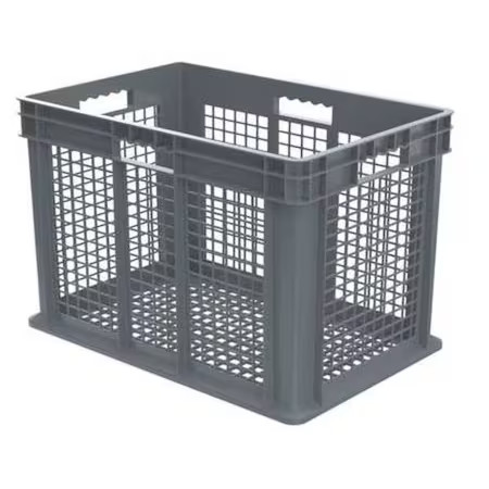 Akro-Mils 37616Grey Vented & Stackable Straight Wall Storage Container, 26.6