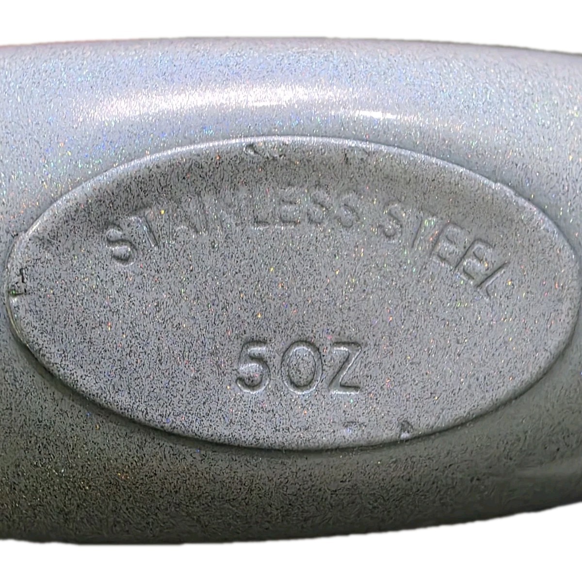 BrüMate 5oz Insulated Hip Flask Iridescent White w/ Crystal Rhinestone Cap