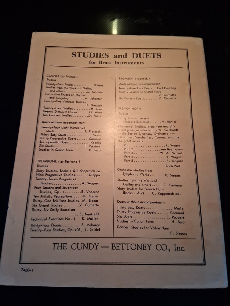 V.Cornette's Method for Trombone