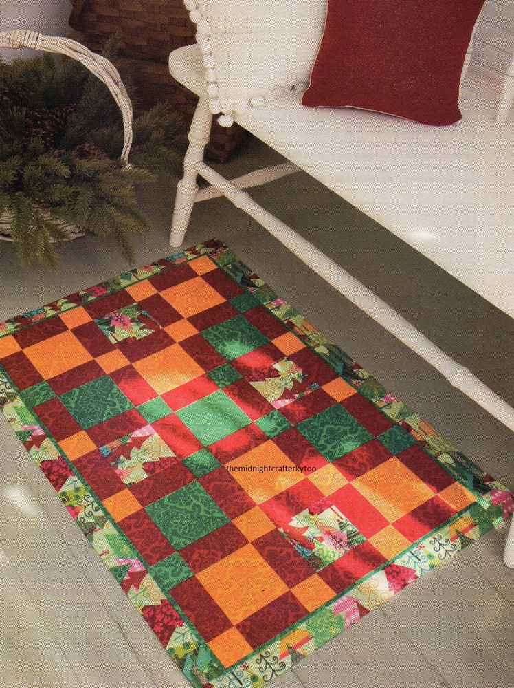Holiday Squares Floor Mat Quilt Pattern Pieced BG