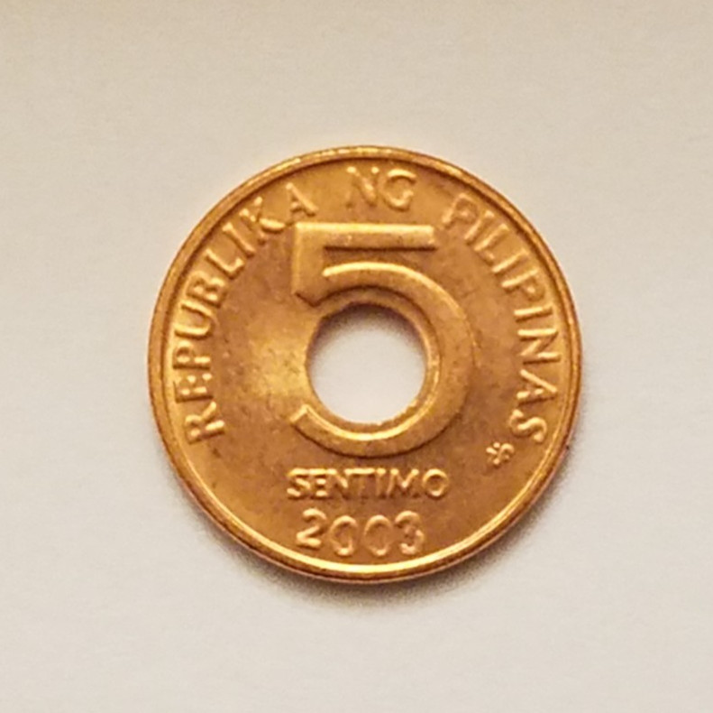 2003 Philippines 5 centavo, UNC, KM-268